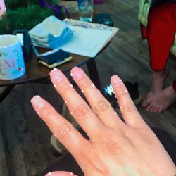 La Fluer Nail Spa - Overlay with acrylic, no plastic extension. No gel, color was DND brand, Aqua Pink.