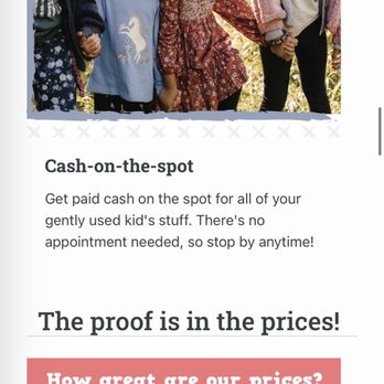 Once Upon A Child - "Cash on the spot" .... More like in 3 hours - Children's Clothing Near Me - Oceanside, California Once Upon A Child - "Cash on the spot" .... More like in 3 hours - Children's Clothing Near Me - Oceanside, California