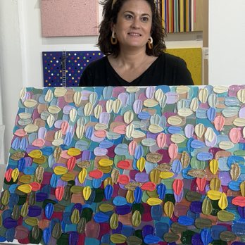 Artspace Warehouse - Shiri Phillips- demo painting event - finished painting - Art Galleries Near Me - Los Angeles, California