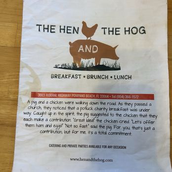 The Hen and The Hog - Front of the menu - Breakfast & Brunch Near Me - Pompano Beach, Florida The Hen and The Hog - Front of the menu - Breakfast & Brunch Near Me - Pompano Beach, Florida