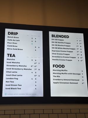 Menu photo 5 OX coffee San Diego, CA Menu photo 5 OX coffee San Diego, CA