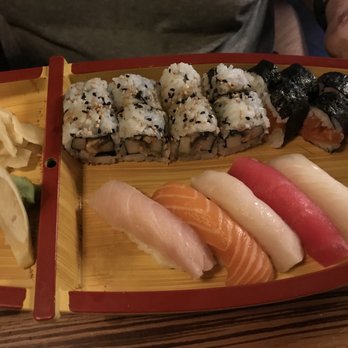 Sushi Yama - Sushi mori D (?) - we thought it was weird the pieces of the roll were stuck together. When trying to pick one, the roll fell apart - Japanese Near Me - Boca Raton, Florida Sushi Yama - Sushi mori D (?) - we thought it was weird the pieces of the roll were stuck together. When trying to pick one, the roll fell apart - Japanese Near Me - Boca Raton, Florida
