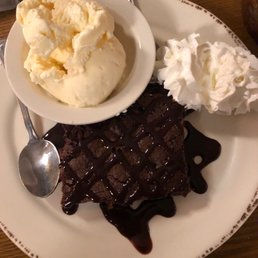 Chocolate cake with ice cream Chocolate cake with ice cream