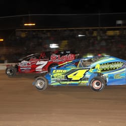 Ransomville Speedway - Cody McPherson and Greg Martin battle for position