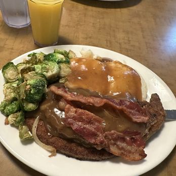 Home Restaurant - Liver and onions. I DID eat the whole thing. - Canadian (New) Near Me - Hope, British Columbia