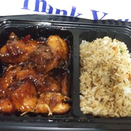 Lunch General Tso CKN / Plain Fried rice I stated Extra Spicy( which was Not) It was Tastie though Lunch General Tso CKN / Plain Fried rice I stated Extra Spicy( which was Not) It was Tastie though