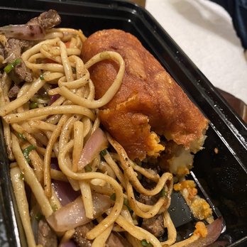Rosario's Peruvian Restaurant - Lomo con pasta and a stuffed potato (papa rellena) - Peruvian Near Me - Longmont, Colorado Rosario's Peruvian Restaurant - Lomo con pasta and a stuffed potato (papa rellena) - Peruvian Near Me - Longmont, Colorado