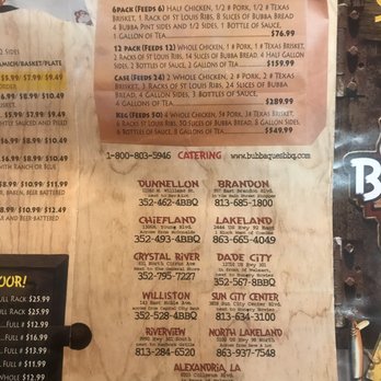 BubbaQue's - Menu - Barbeque Near Me - Sun City Center, Florida BubbaQue's - Menu - Barbeque Near Me - Sun City Center, Florida