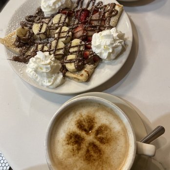 Cafe Bonjour - Bonjour Classic Crepe and the Bonjour latte! - Breakfast & Brunch Near Me - Boston, Massachusetts