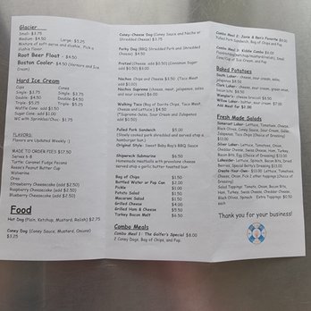 Ben & Janies - Back of the menu - Ice Cream & Frozen Yogurt Near Me - Addison, Michigan