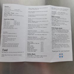 Ben & Janies - Back of the menu