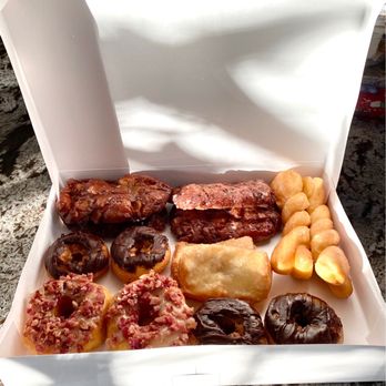 Giggle Monsters Craft Donuts - The maple bacon!! It's my GO TO Donut!! - Donuts Near Me - Canton, Georgia Giggle Monsters Craft Donuts - The maple bacon!! It's my GO TO Donut!! - Donuts Near Me - Canton, Georgia