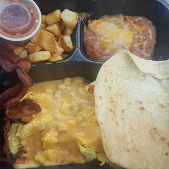 Taco Cabana - Breakfast Plate (Good & it's enough for two.) - Mexican Near Me - Houston, Texas