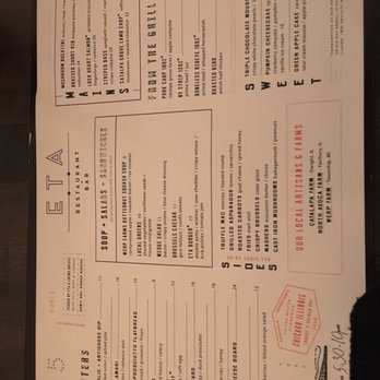 ETA Restaurant + Bar - Menu - New American Near Me - Chicago, Illinois ETA Restaurant + Bar - Menu - New American Near Me - Chicago, Illinois