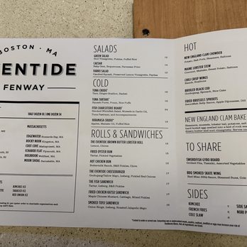 Eventide - Fenway - Menu as of 12/2/23 - Seafood Near Me - Boston, Massachusetts Eventide - Fenway - Menu as of 12/2/23 - Seafood Near Me - Boston, Massachusetts
