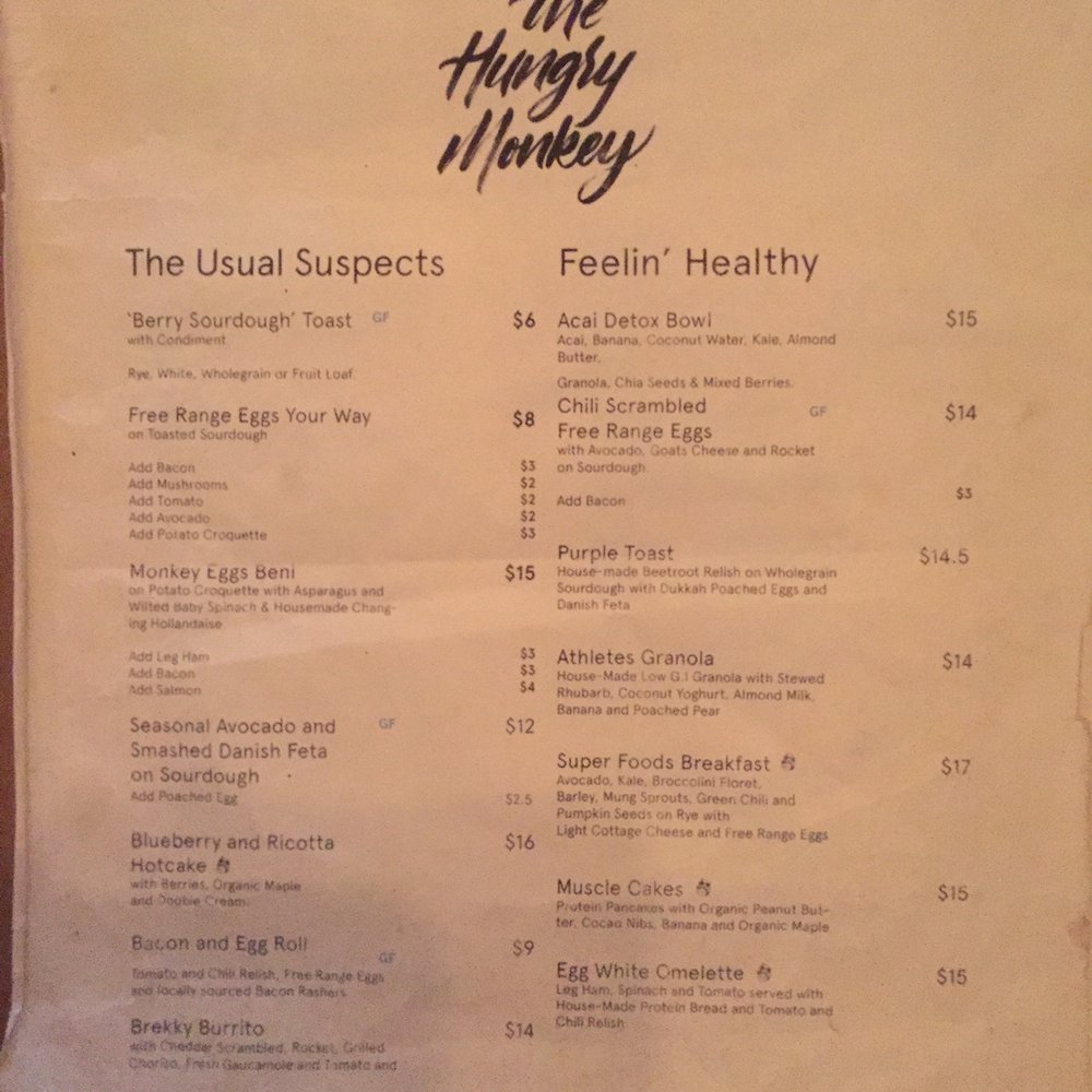 The Hungry Monkey - More menu - Cafes Near Me - Kiama, NSW The Hungry Monkey - More menu - Cafes Near Me - Kiama, NSW