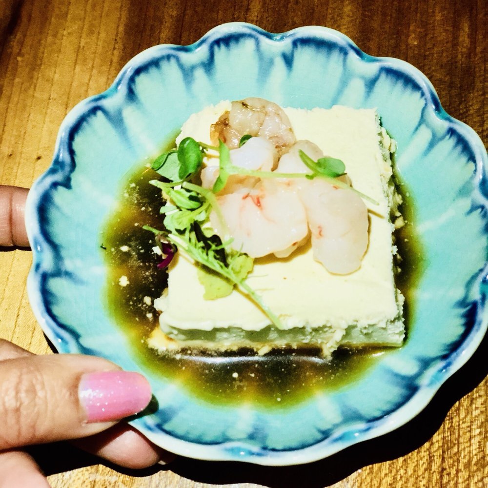 Kamonegi - Foie gras tofu!!!!!! With truffle oil! And shrimp! Best dish of my meal!! - Japanese Near Me - Seattle, Washington Kamonegi - Foie gras tofu!!!!!! With truffle oil! And shrimp! Best dish of my meal!! - Japanese Near Me - Seattle, Washington
