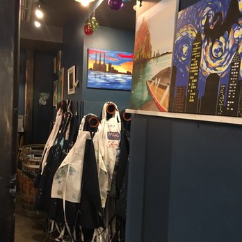 Muse Paintbar - Aprons available to protect your clothes - Art Classes Near Me - Providence, Rhode Island