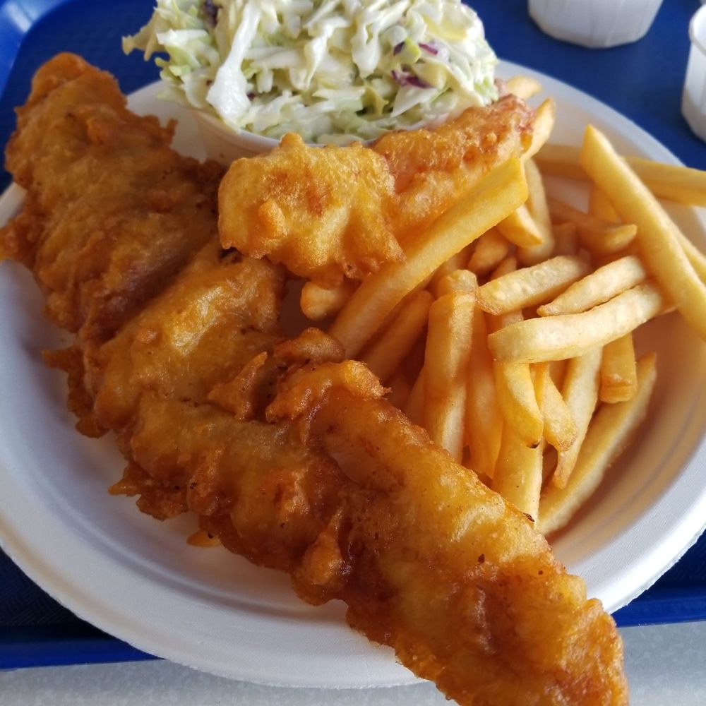 Harbor Fish & Chips - The oversized fried battered fish. Dam! - Fish & Chips Near Me - Oceanside, California