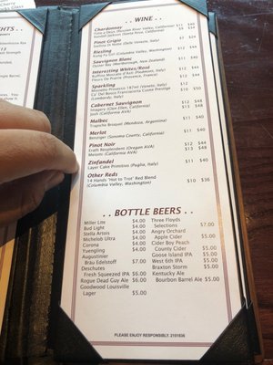 Menu photo 7 Down One Bourbon Bar Louisville, KY