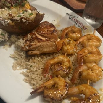 LongHorn Steakhouse - 7oz. LongHorn Salmon with 8ct. Redrock Grilled Shrimp - Steakhouses Near Me - Conyers, Georgia LongHorn Steakhouse - 7oz. LongHorn Salmon with 8ct. Redrock Grilled Shrimp - Steakhouses Near Me - Conyers, Georgia