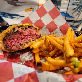 Bill's Bait Shop - Bill's Burger-the cook on it is rare to medium rare. - Fish & Chips Near Me - Minneapolis, Minnesota Bill's Bait Shop - Bill's Burger-the cook on it is rare to medium rare. - Fish & Chips Near Me - Minneapolis, Minnesota