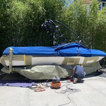 Socal Fiberglass Services - Sal Working on repairs. - Boat Repair Near Me