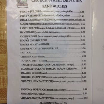 Church Street Cafe - Menu page 1 - Sandwiches Near Me - Greensboro, North Carolina
