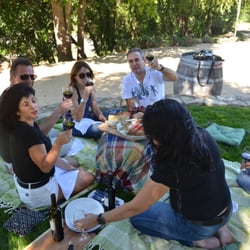Go Black Ride - Group enjoying great food and great wine.