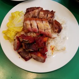 * Delicious chasiu (bbq pork) and duck with white rice.