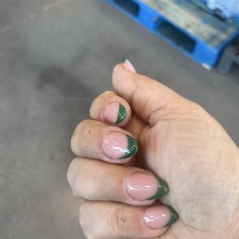 Grace Nails & Day Spa - Full set, medium length, colored French with gel - Nail Salons Near Me - Virginia Beach, Virginia