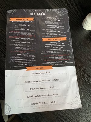 Menu photo 2 Big Rock Bar & Grill New Brighton, PA Menu photo 2 Big Rock Bar & Grill New Brighton, PA