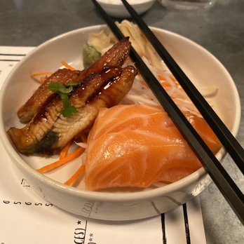 Satori Belfast - Sake sashimi and unagi sashimi. - Japanese Near Me - Belfast, Maine Satori Belfast - Sake sashimi and unagi sashimi. - Japanese Near Me - Belfast, Maine
