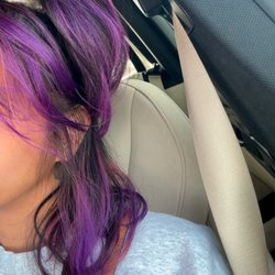 My girlfriend got her hair dyed purple. She loved it.