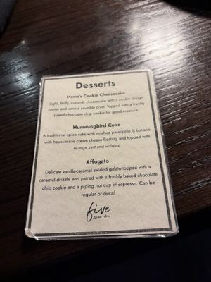 Menu photo 1 Five Kitchen & Bar Cincinnati, OH