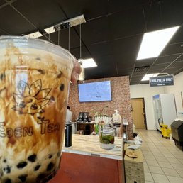 Brown sugar milk tea with boba
