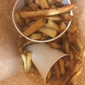 Five Guys - That's a lot of fries! One regular, one large $4.09 & $5.49. So worth it - Burgers Near Me - Las Vegas, Nevada