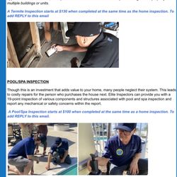 Elite Group Inspection Professionals - This is what their info is for the pool inspection. Sounds like what I thought we would be paying for but it's misleading.