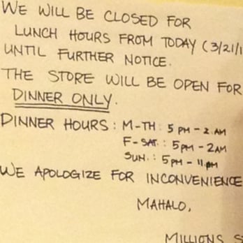 Million Restaurant - No more lunch for now =( - Korean Near Me - Honolulu, Hawaii