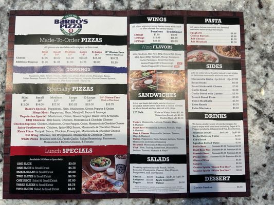 Menu photo 1 Barro's Pizza Chandler, AZ