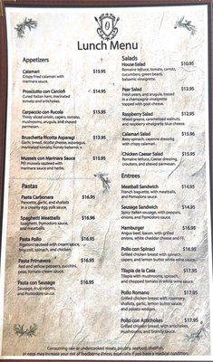 Menu photo 8 Olivia's Italian Restaurant Gurnee, IL