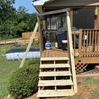 A1 Handyman - Steps going up to zip line in reinforcing zip line - Handyman Near Me - Talking Rock, Georgia