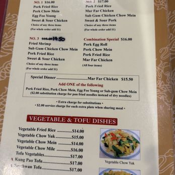 King Wah Restaurant & Lounge - menu page3of8 [combination plates, vegetable dishes, tofu dishes] - New American Near Me - Klamath Falls, Oregon