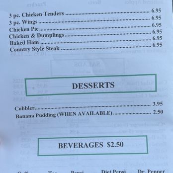 Southern Lunch - Menu - backside - Southern Near Me - Lexington, North Carolina Southern Lunch - Menu - backside - Southern Near Me - Lexington, North Carolina