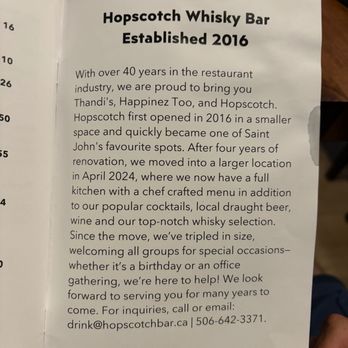 Hopscotch Whiskey Bar - Their story - Whiskey Bars Near Me - Saint John, New Brunswick