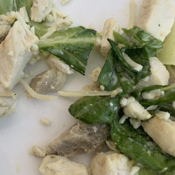The In Place - Caesar salad with chicken, yes those dark gray pieces are chicken , believe it or not. - American Near Me - Forks, Washington The In Place - Caesar salad with chicken, yes those dark gray pieces are chicken , believe it or not. - American Near Me - Forks, Washington