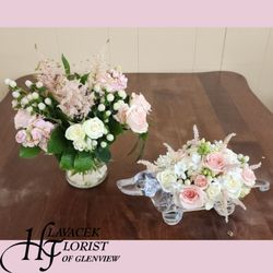 Hlavacek Florist of Glenview - Customer brought in their own vases and selected colors, we did the rest!