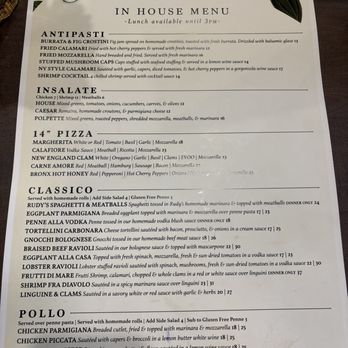 Amici’s - Main menu - Italian Near Me - South Glastonbury, Connecticut