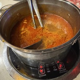 Sorry the photos were after thoughts food was so good we started eating first. Spicy Thai soup base is sooo good! Sorry the photos were after thoughts food was so good we started eating first. Spicy Thai soup base is sooo good!