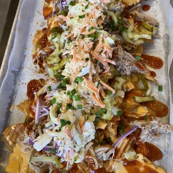 Loaded Elevated Nachos - Pulled Pork - New American Near Me - St. Charles, Missouri Loaded Elevated Nachos - Pulled Pork - New American Near Me - St. Charles, Missouri